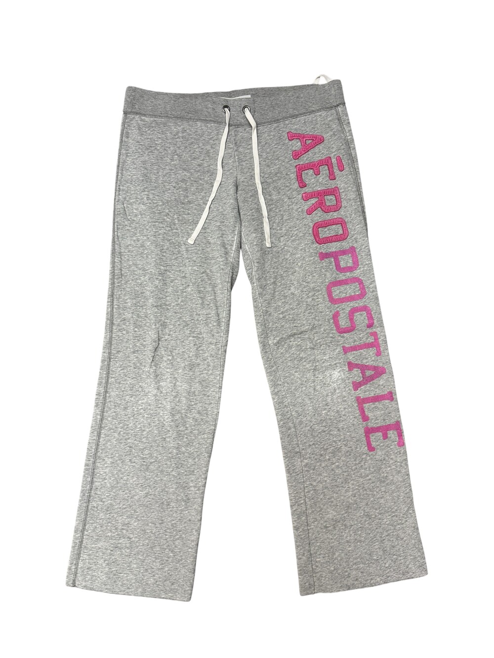 Y2K Aeropostale Sweatpants Womens Medium Gray Fleece baggy Lounge Pants